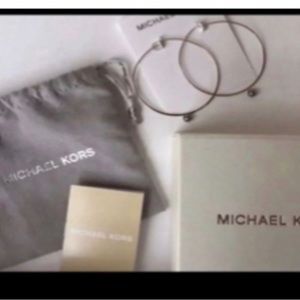 - Michael Kors  rose gold Pearl hoop earrings